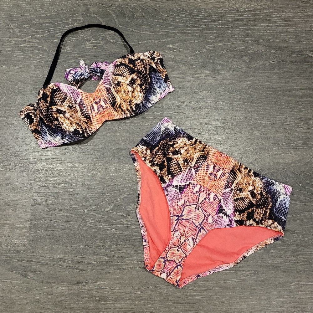 Bar III 2 piece snake print bikini size S